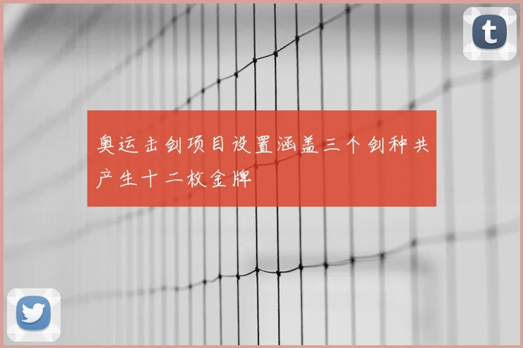 奥运击剑项目设置涵盖三个剑种共产生十二枚金牌