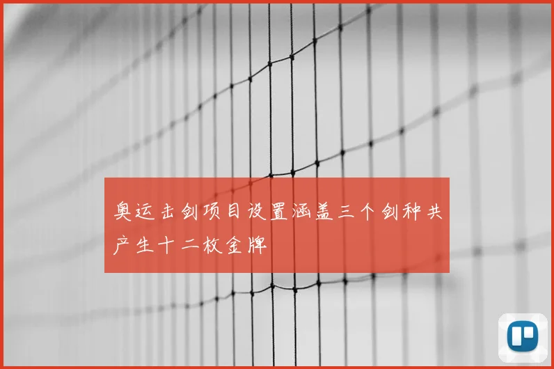 奥运击剑项目设置涵盖三个剑种共产生十二枚金牌
